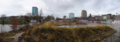 836512 Panorama van de Vrije Graffiti Plek Utrecht Centraal (terrein van het voormalige Expeditieknooppunt van PostNL ...